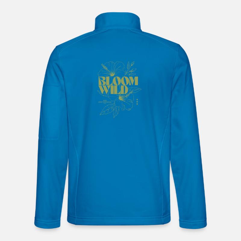 Bloom Wild Botanische Illustration - Unisex Softshelljacke - Lichtblau