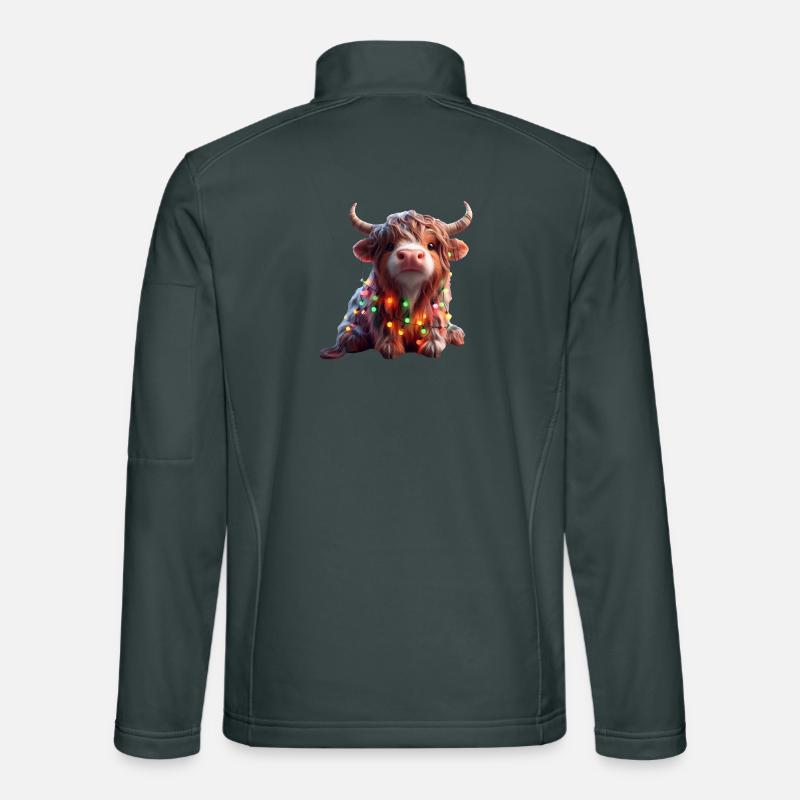 Süße Kuh mit Lichterkette Unisex Softshelljacke