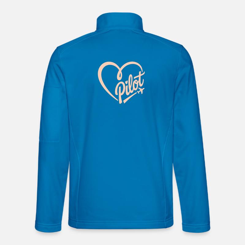 Pilot und Flugzeug - Unisex Softshelljacke - Lichtblau