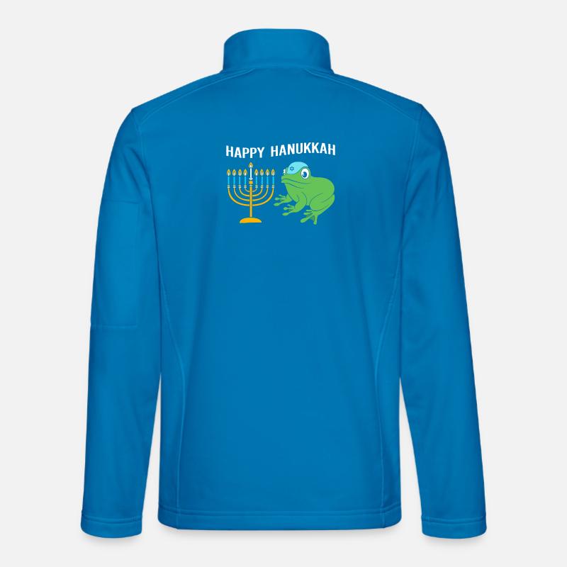 Hanoukka Hanoukka Hanoukka Grenouille - Veste en tissu softshell Unisexe - bleu clair