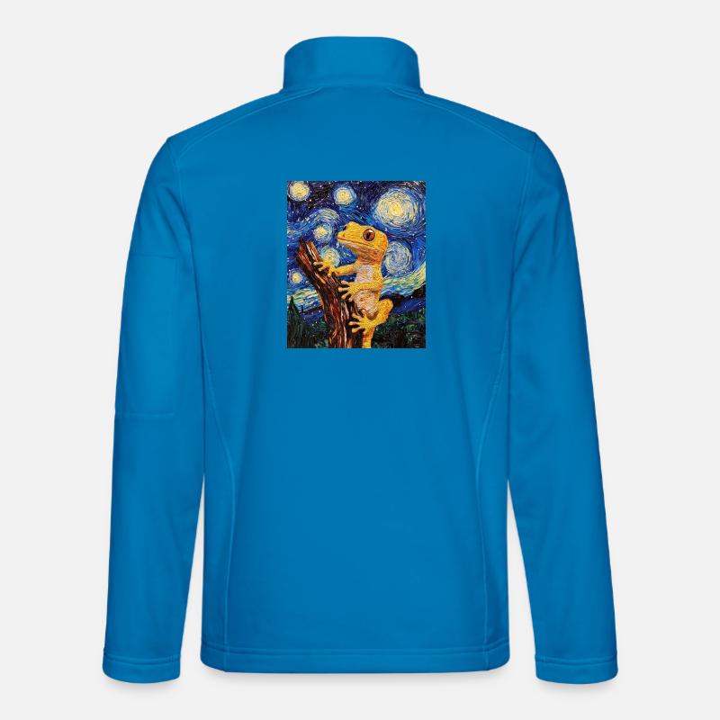 Gecko Van Gogh Style Starry Night - Unisex Softshell Jacket - light blue