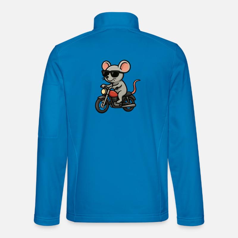 Motorcycle Mouse with Sunglasses - Unisex Softshell Jacket - light blue