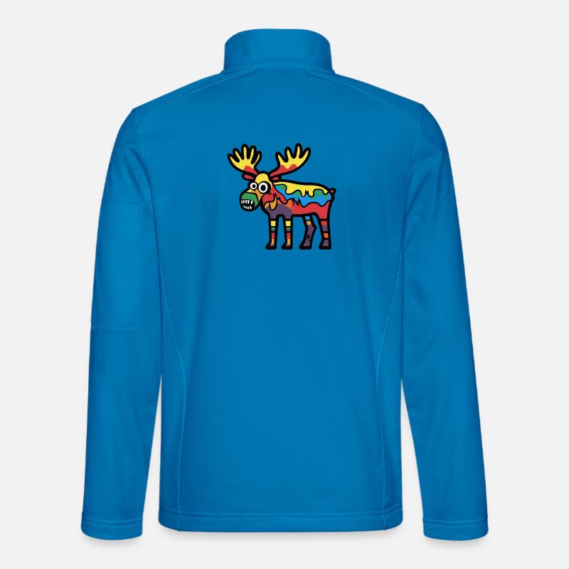 Moose Halloween Comic Funny - Unisex Softshell Jacket - light blue