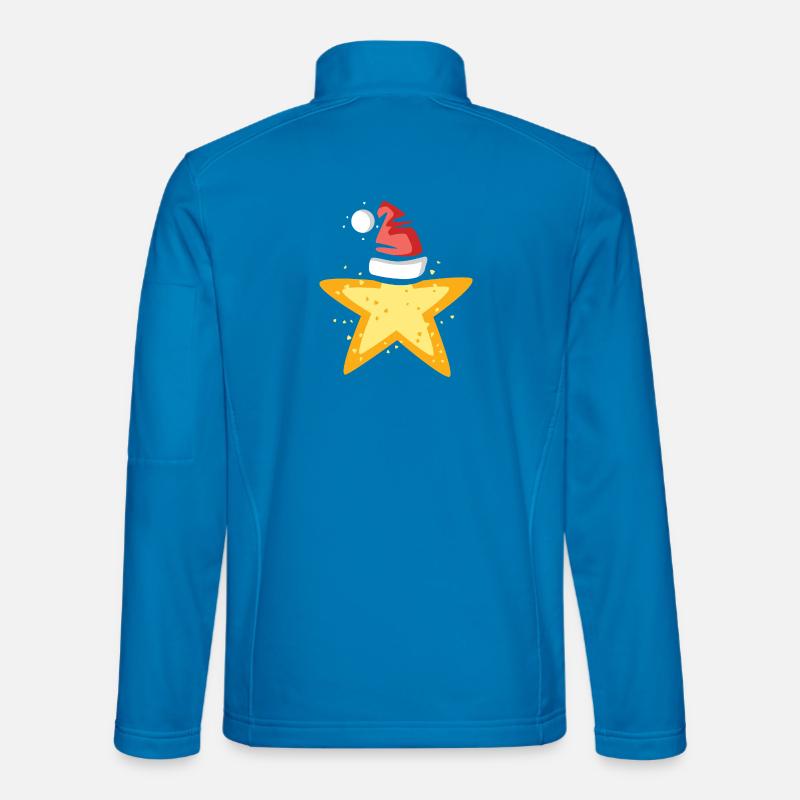 Weihnachtsstern mit Santa Mütze Illustration - Unisex Softshelljacke - Lichtblau