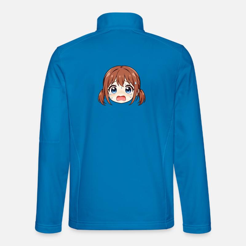 Weeping Manga Face - Unisex Softshell Jacket - light blue
