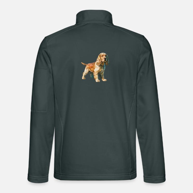 Cocker Spaniel - Cool Low Poly Logo Veste en tissu softshell Unisexe