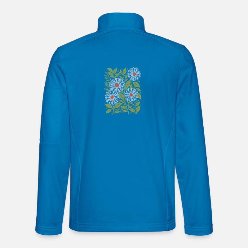 Gänseblümchen in Himmelblau Blumen - Unisex Softshelljacke - Lichtblau