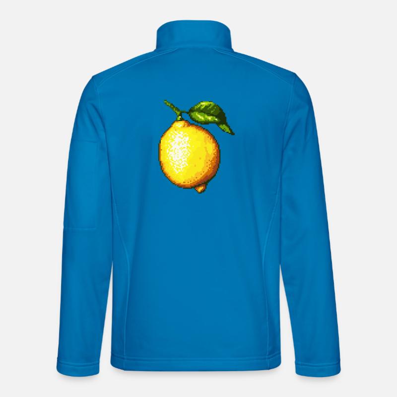 Pixel Lemons Retro Fruit Art - Unisex Softshell Jacket - light blue