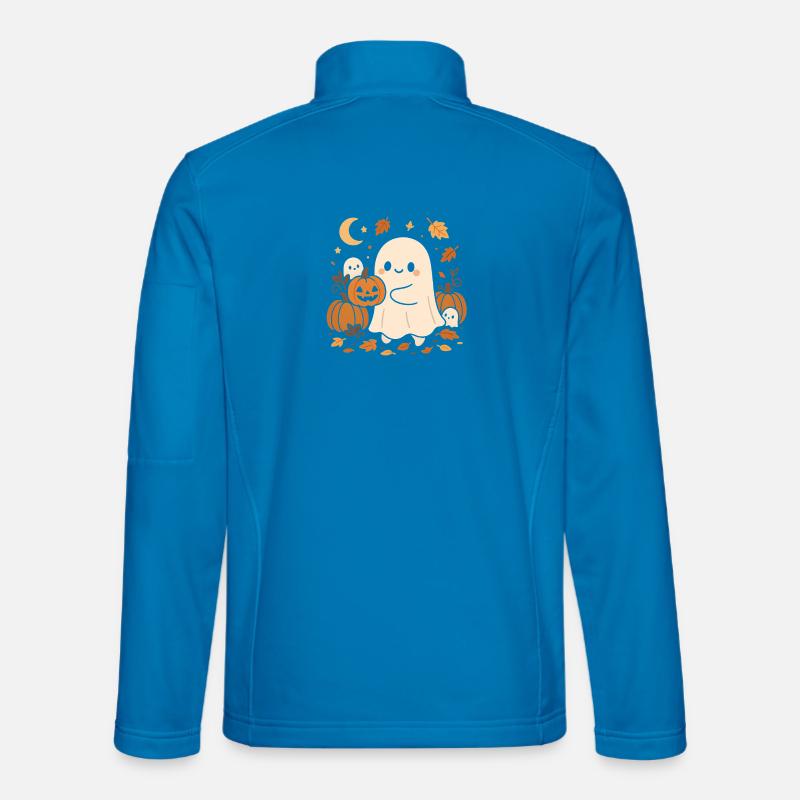 Halloween Ghost with Pumpkins - Unisex Softshell Jacket - light blue