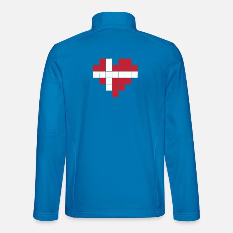 Pixel Heart Drapeau du Danemark Veste en tissu softshell Unisexe