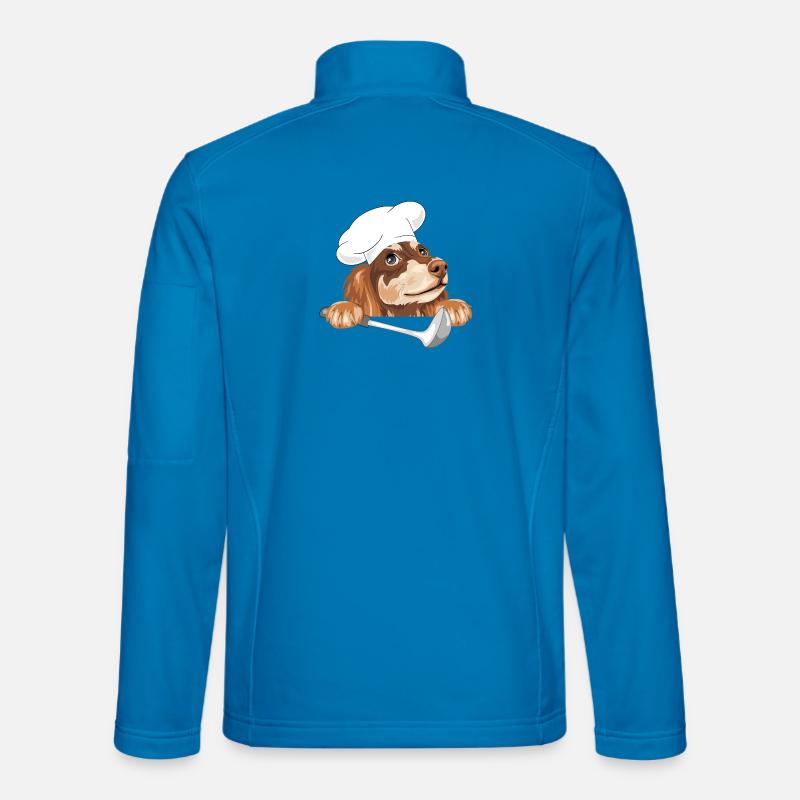 Dreaming dachshund cook with a ladle - Unisex Softshell Jacket - light blue