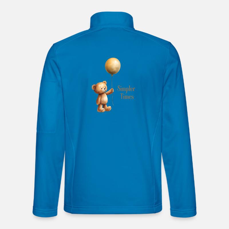 Teddy Bear with Balloon Simpler Times Unisex Softshell Jacket