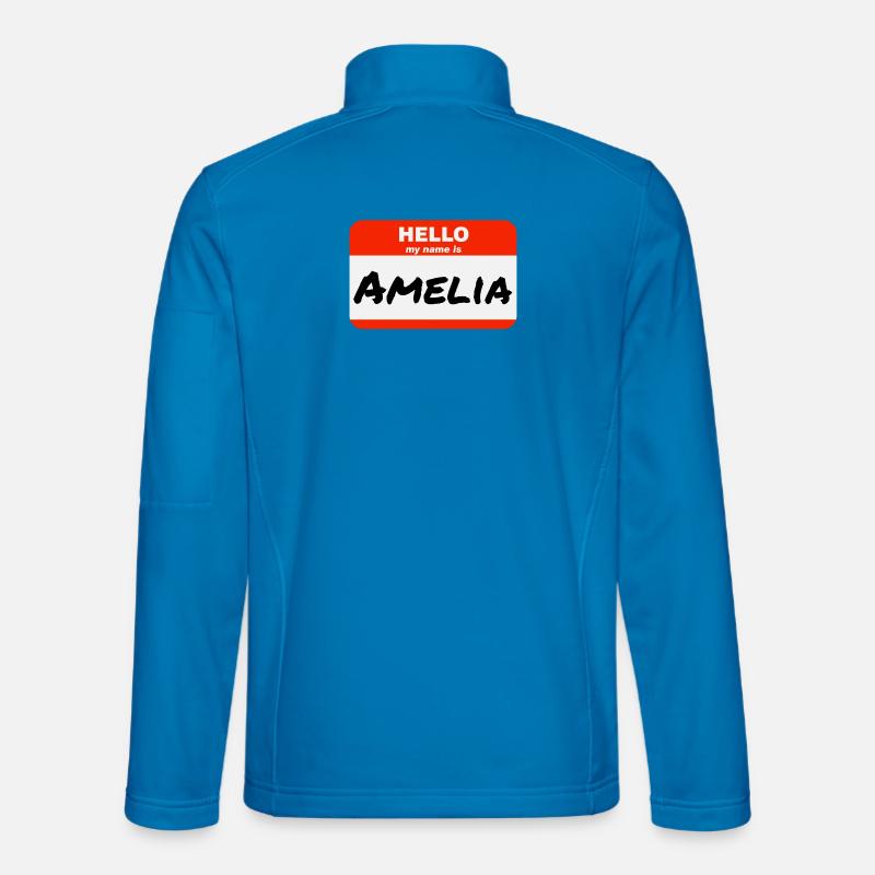 Hello My Name Is Amelia Label Name Tag - Unisex Softshell Jacket - light blue