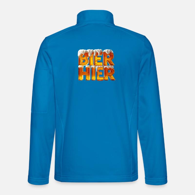 Bier? Hier! – 3D Bierglas-Buchstaben mit Schaum - Unisex Softshelljacke - Lichtblau