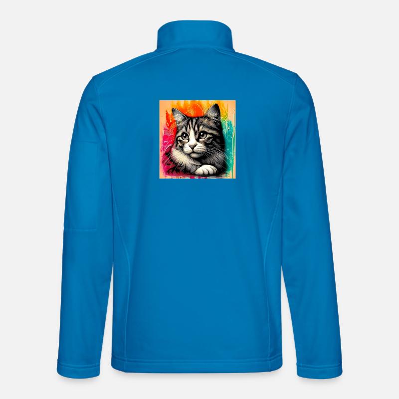 Katze - Unisex Softshelljacke - Lichtblau