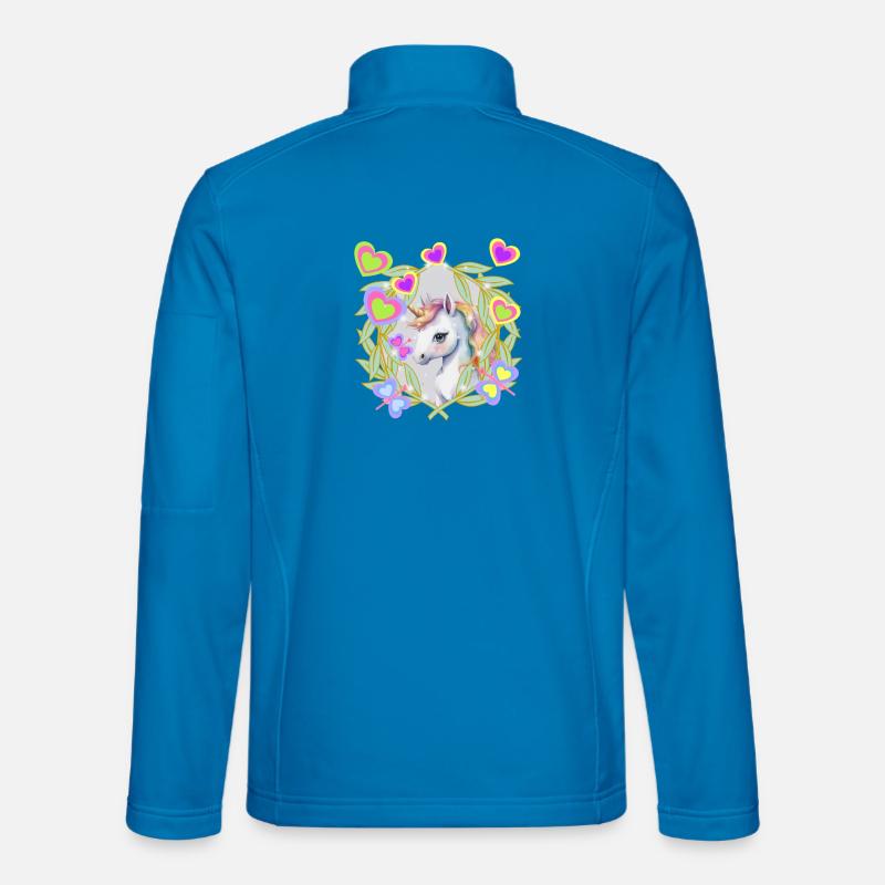 Einhorn Kinder Mädchen Pferd - Unisex Softshelljacke - Lichtblau