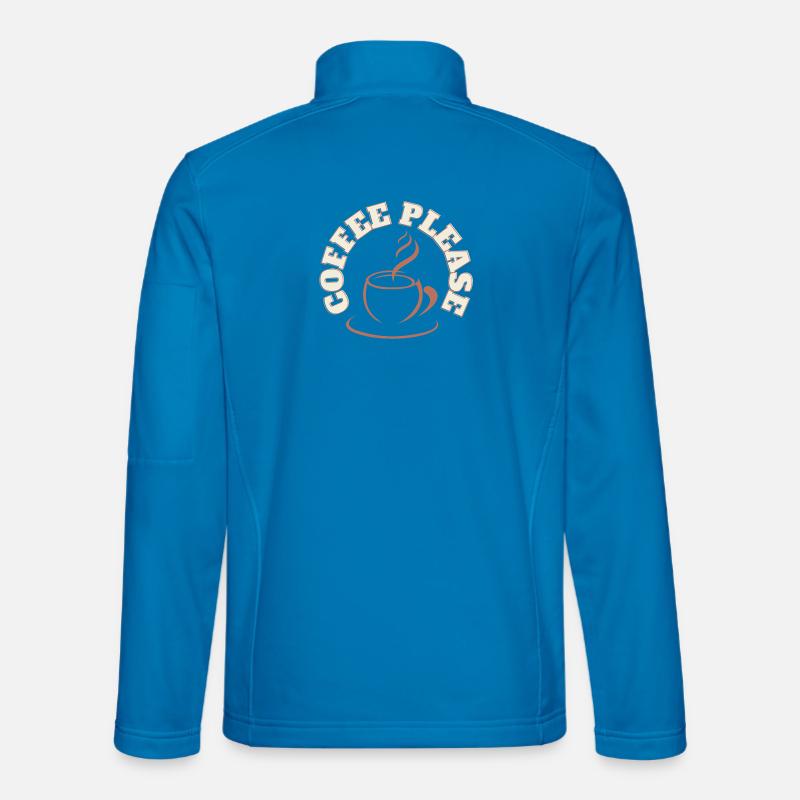 Kaffee bitte rundes Logo - Unisex Softshelljacke - Lichtblau