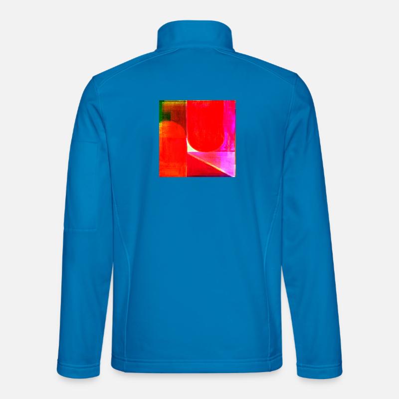 Géométrie du bloc de couleur néon Veste en tissu softshell Unisexe