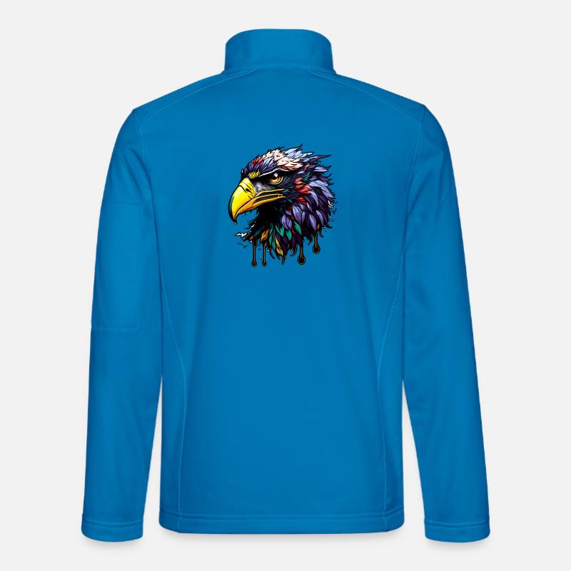 Bunter Adler mit hellen Federn - Unisex Softshelljacke - Lichtblau