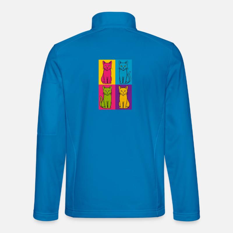 Pop Art Katzen Quartett - Unisex Softshelljacke - Lichtblau