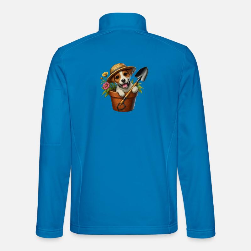Jack Russell Terrier Blumentopf Gartendesign Unisex Softshelljacke