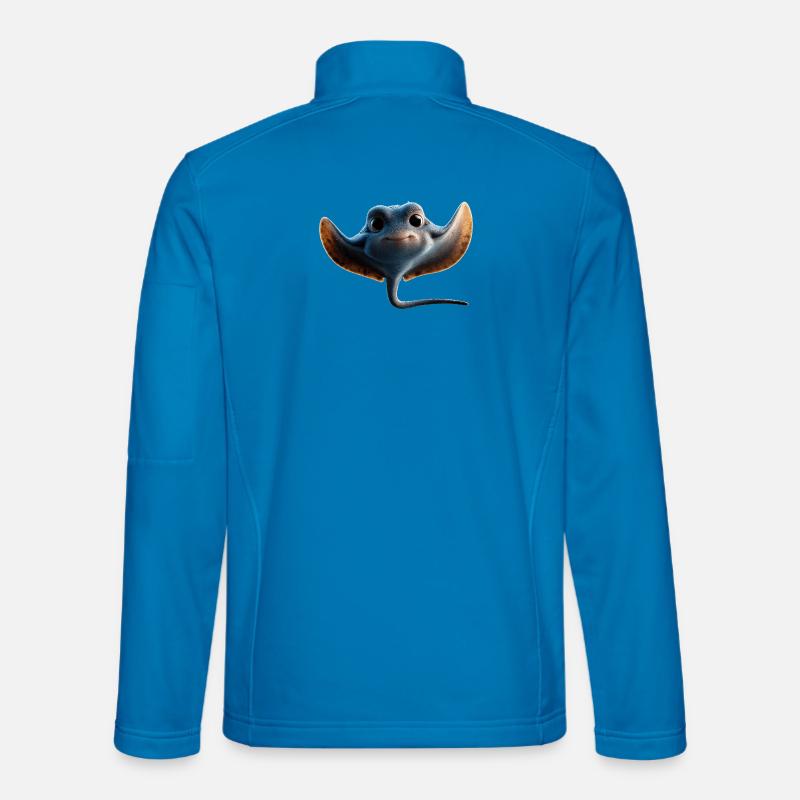 Manta Rochen Teufelsrochen Stachelrochen Taucher - Unisex Softshelljacke - Lichtblau