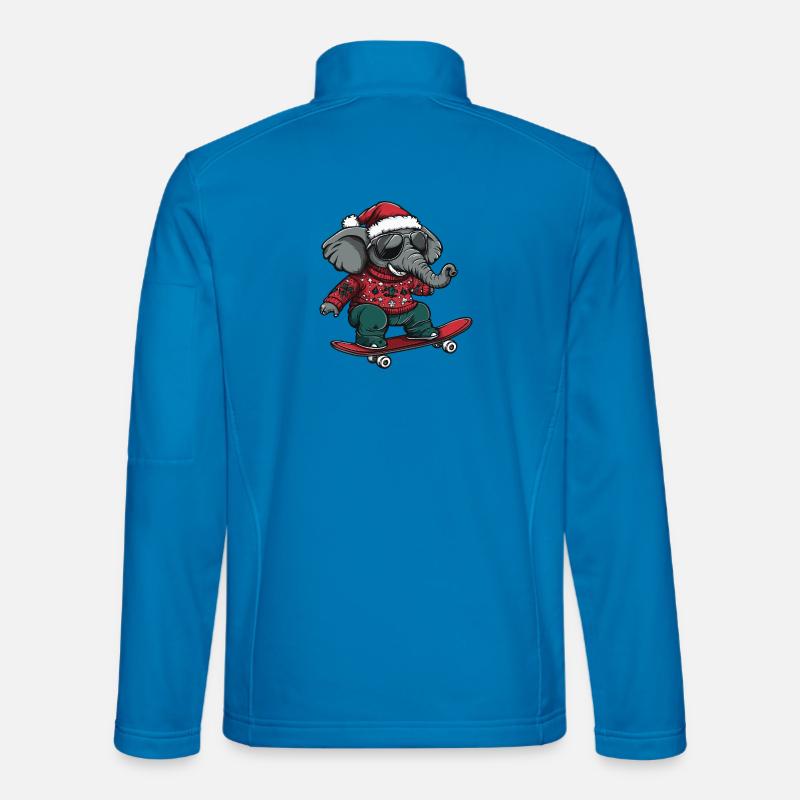 Éléphant Noël Drôle Veste en tissu softshell Unisexe