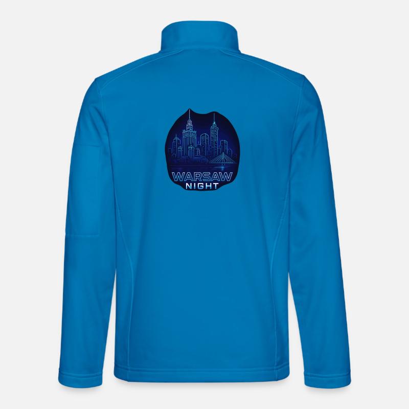 Warsaw Night – Skyline Design Poland - Unisex Softshell Jacket - light blue