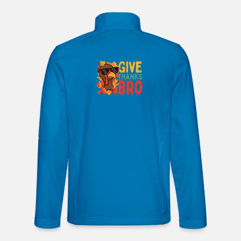 Give Thanks Bro Funny Thanksgiving Attitude - Unisex Softshell Jacket - light blue