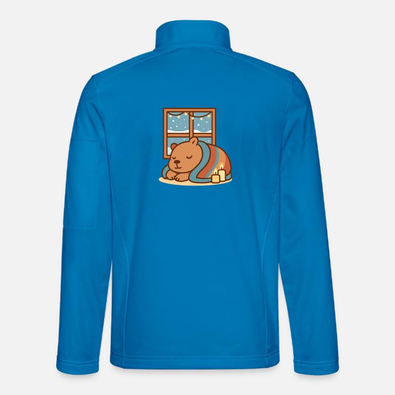 Capybara kuschelt sich im Winter ein - Unisex Softshelljacke - Lichtblau