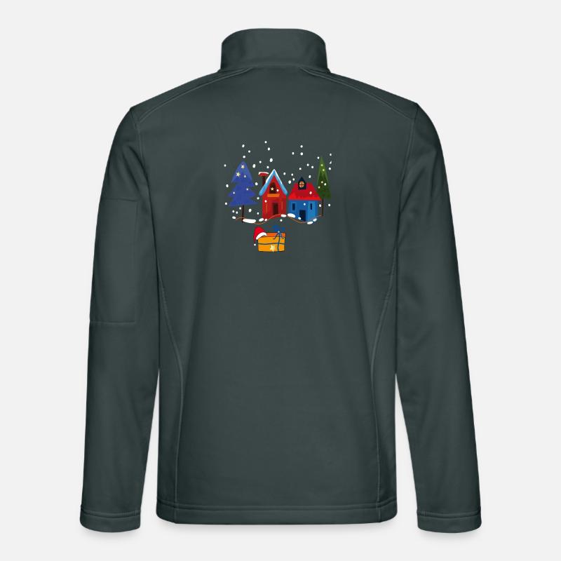 Winterliche Häuser mit Schnee Unisex Softshelljacke