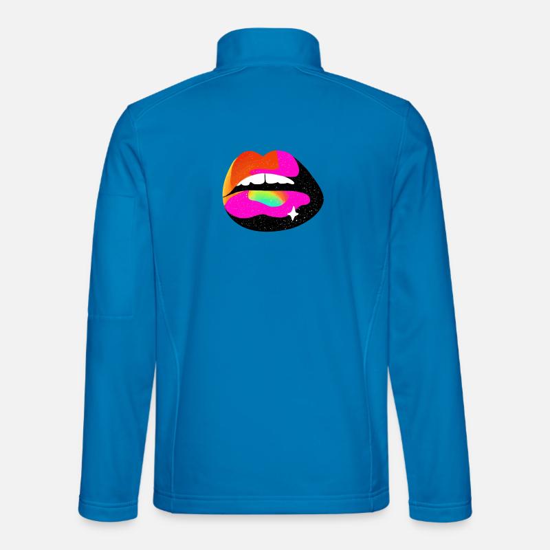 Rainbow Lip Pop Art Unisex Softshell Jacket