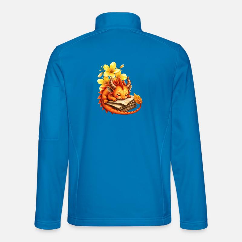 Sleepy Dragon im Herbstbuch - Unisex Softshelljacke - Lichtblau