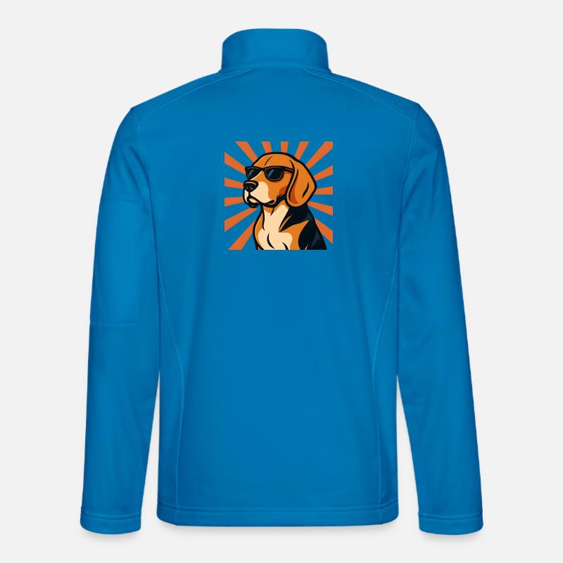 Beagle Hund mit Retro Sonnenbrille - Unisex Softshelljacke - Lichtblau