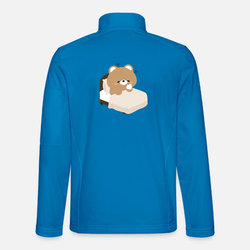 Schlafbär auf dem Bett - Unisex Softshelljacke - Lichtblau