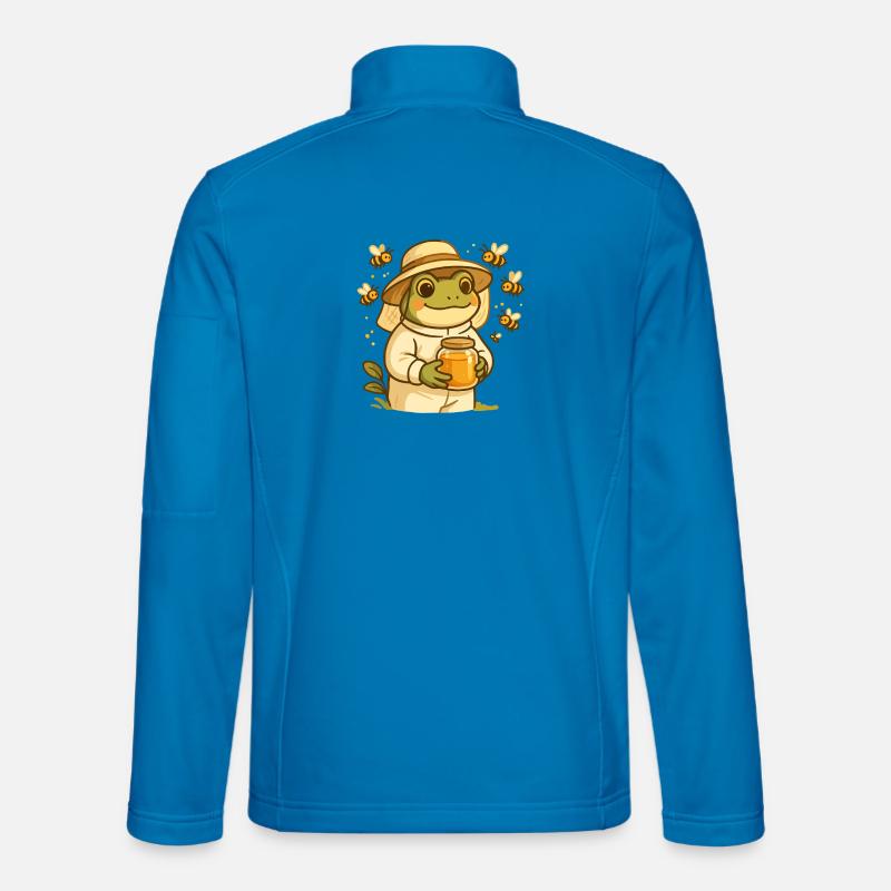 Imker Frosch mit Honigglas – Bee Frog - Unisex Softshelljacke - Lichtblau