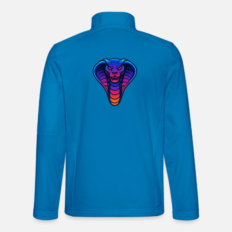 Neon Cobra Gradient Illustration - Unisex Softshell Jacket - light blue