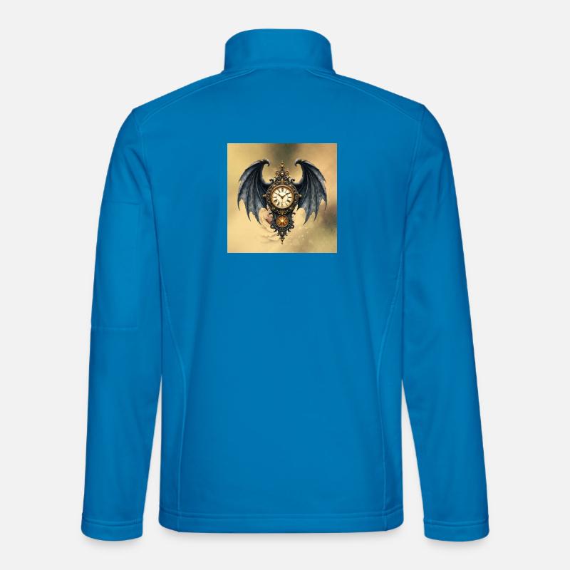 Steampunk Gothic Winged Watch - Unisex Softshell Jacket - light blue