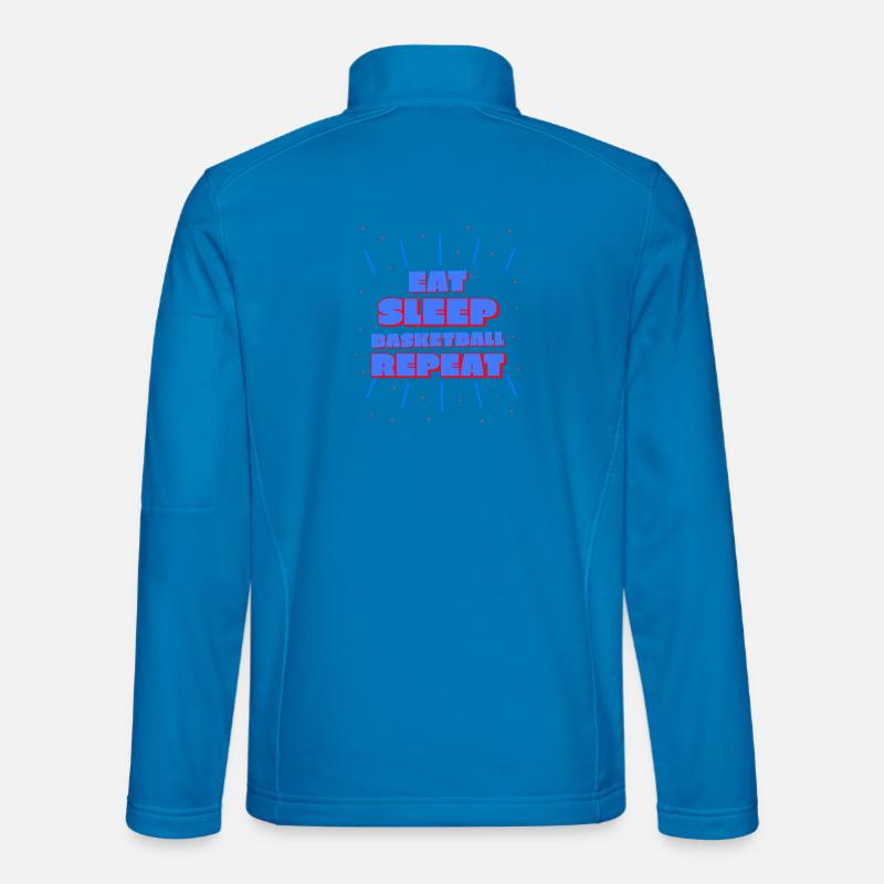 Eat, Sleep, Basketball, Repeat Blue/Red Design - Unisex Softshell Jacket - light blue