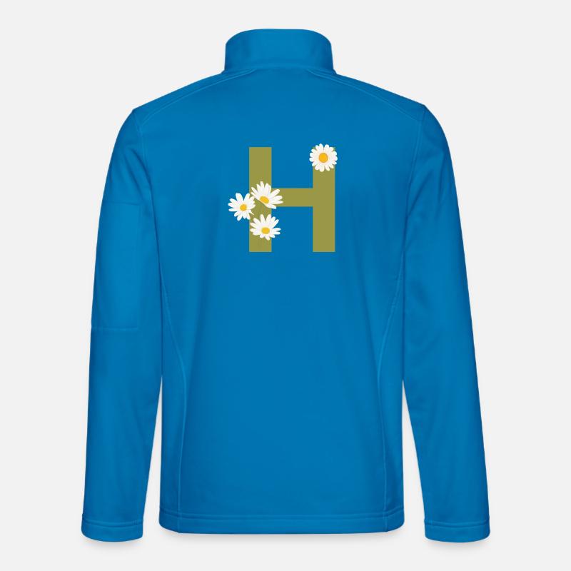 Buchstabe h grüne Gänseblümchen Unisex Softshelljacke