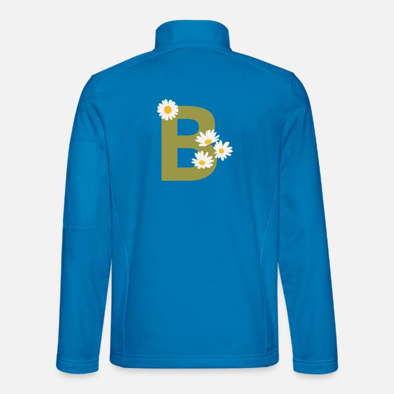 Letter b green daisies Unisex Softshell Jacket