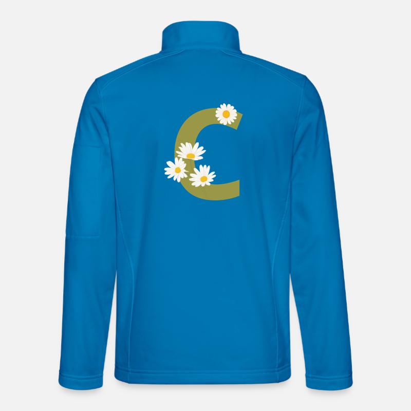 Buchstabe c grüne Gänseblümchen - Unisex Softshelljacke - Lichtblau