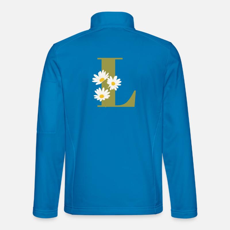 Buchstabe l Grüne Gänseblümchen - Unisex Softshelljacke - Lichtblau