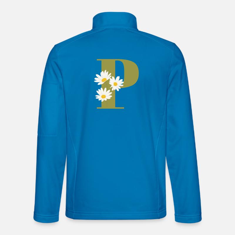 Grüne Gänseblümchen Buchstabe p - Unisex Softshelljacke - Lichtblau