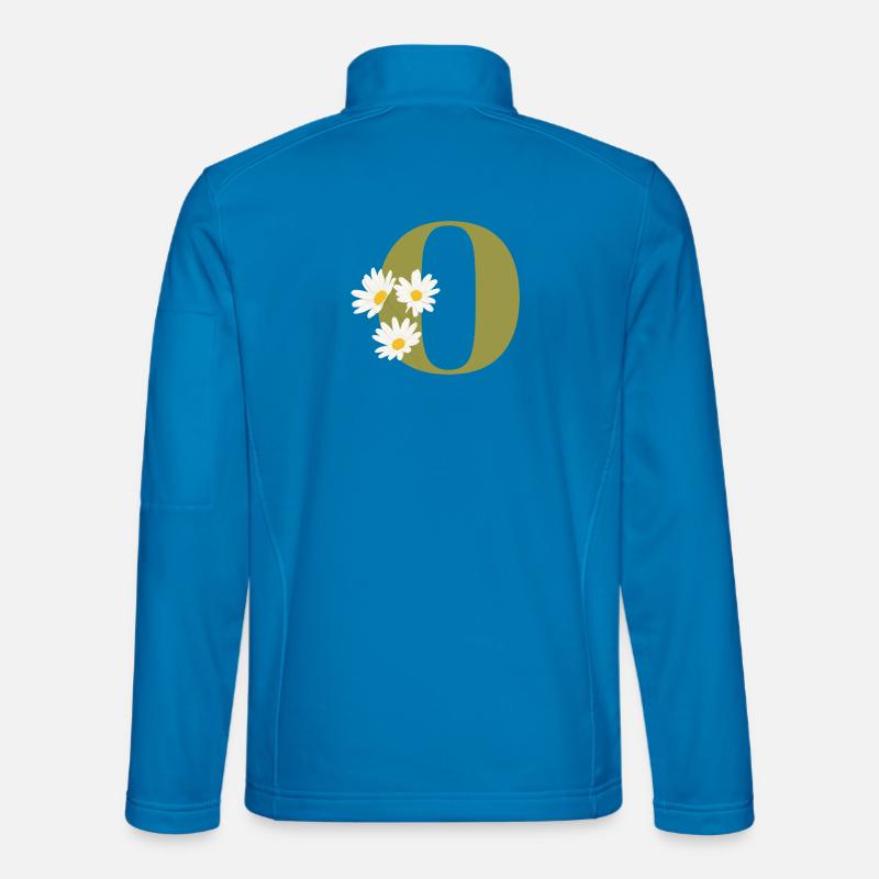 Buchstabe o Grüne Gänseblümchen - Unisex Softshelljacke - Lichtblau