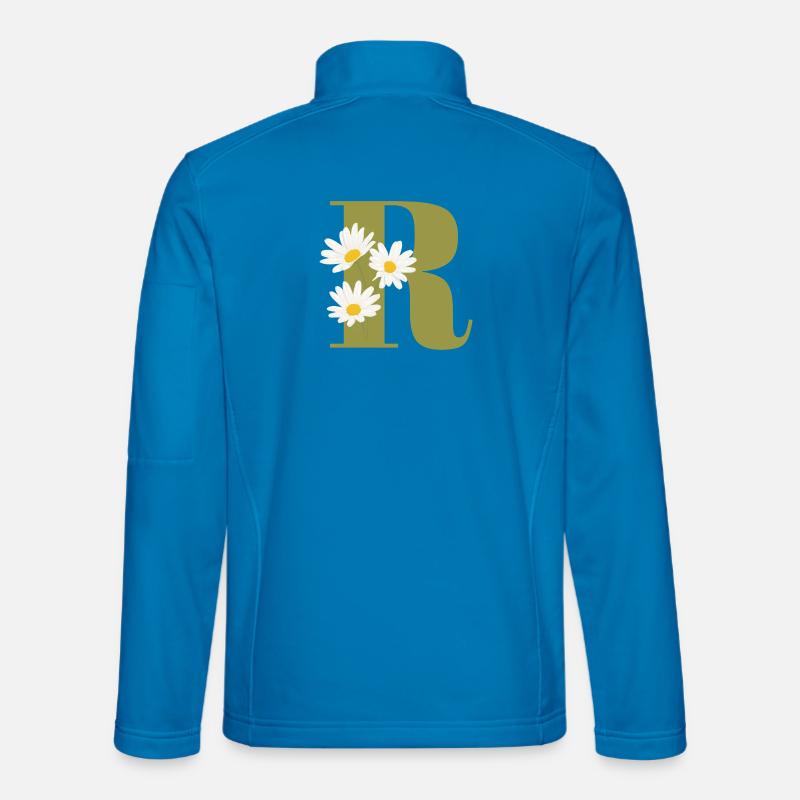 Letter r green daisies - Unisex Softshell Jacket - light blue