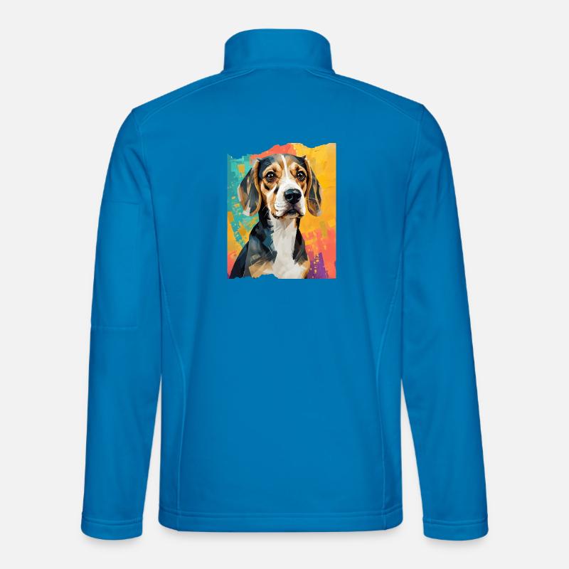 Geometric Beagle in Color Burst Unisex Softshell Jacket