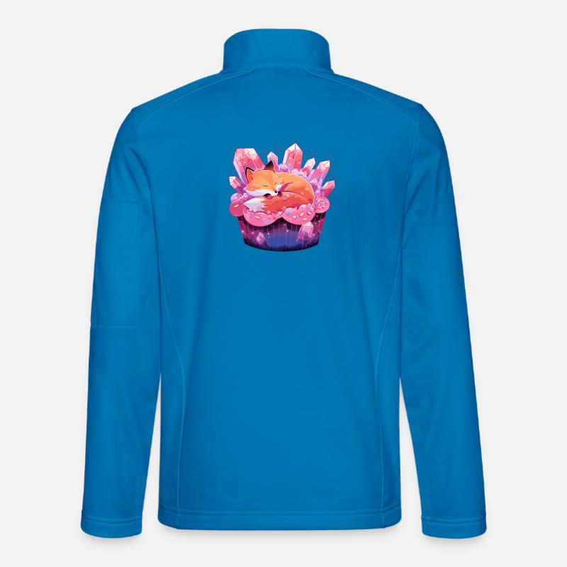 Sleeping fox in crystal cake - Unisex Softshell Jacket - light blue