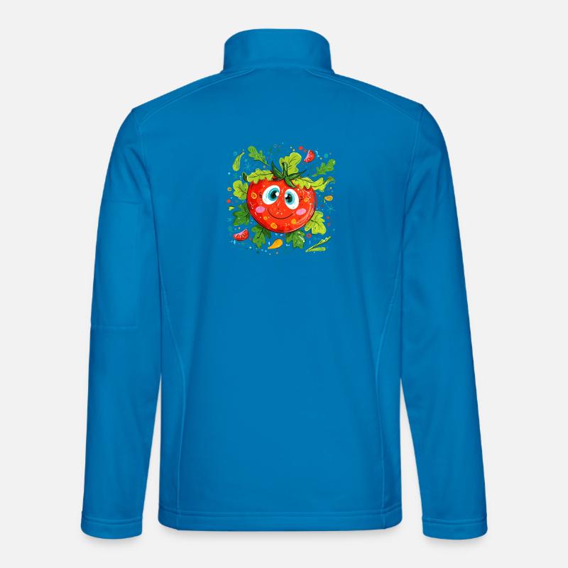 Fröhliche Tomate im Grünen Muster - Unisex Softshelljacke - Lichtblau