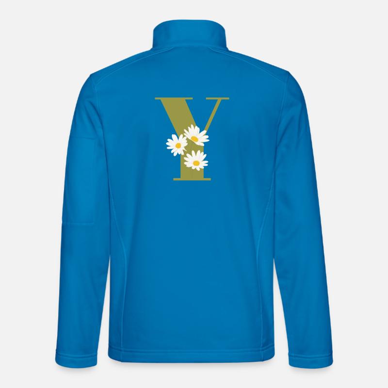 Letter y green daisies - Unisex Softshell Jacket - light blue